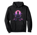 Synthwave Cat Samurai Mediation Hoodie - Casual Everyday Wear Unisex - T-Shirt, Sweatshirt, Hoodie