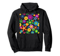 Colorful Seventies Hippie Flowers Pattern Hoodie - Unique Graphic Unisex - T-Shirt, Sweatshirt, Hoodie