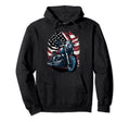 Patriotic Motorcycle American Us Flag Hoodie - Graphic Print Men Women - T-Shirt, Sweatshirt, Hoodie