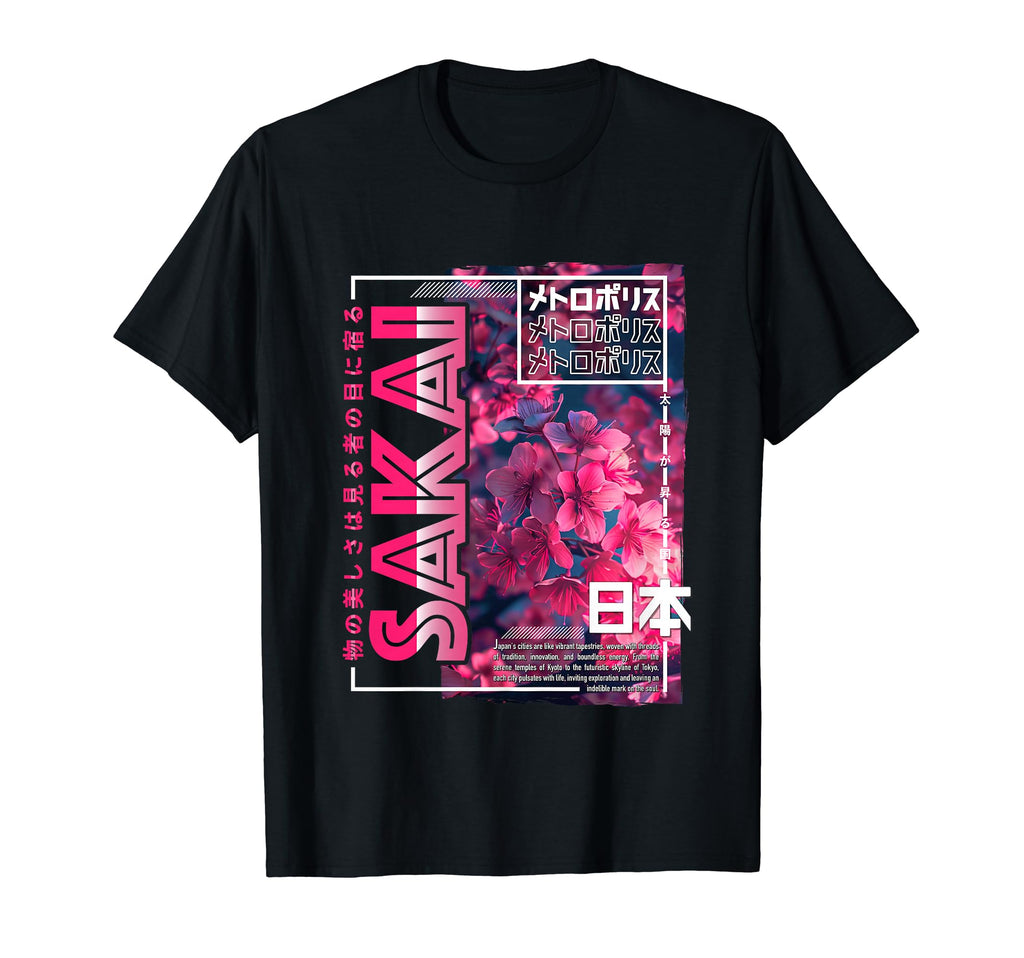 Sakai City 80S Synthwave Cherry T-Shirt - Custom Art Print Men Women - T-Shirt, Sweatshirt, Hoodie