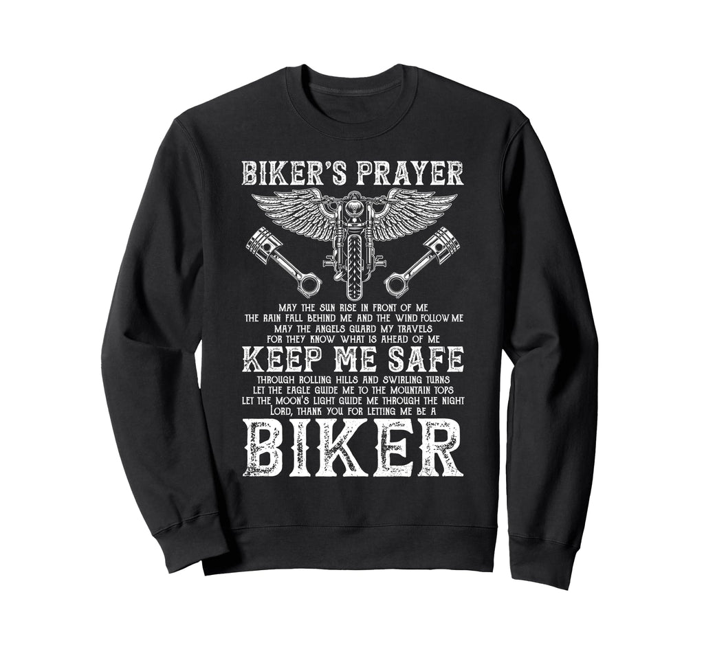 Motorcycle Biker Bikers Prayer Sweatshirt - Casual Everyday Wear Men Women - T-Shirt, Sweatshirt, Hoodie