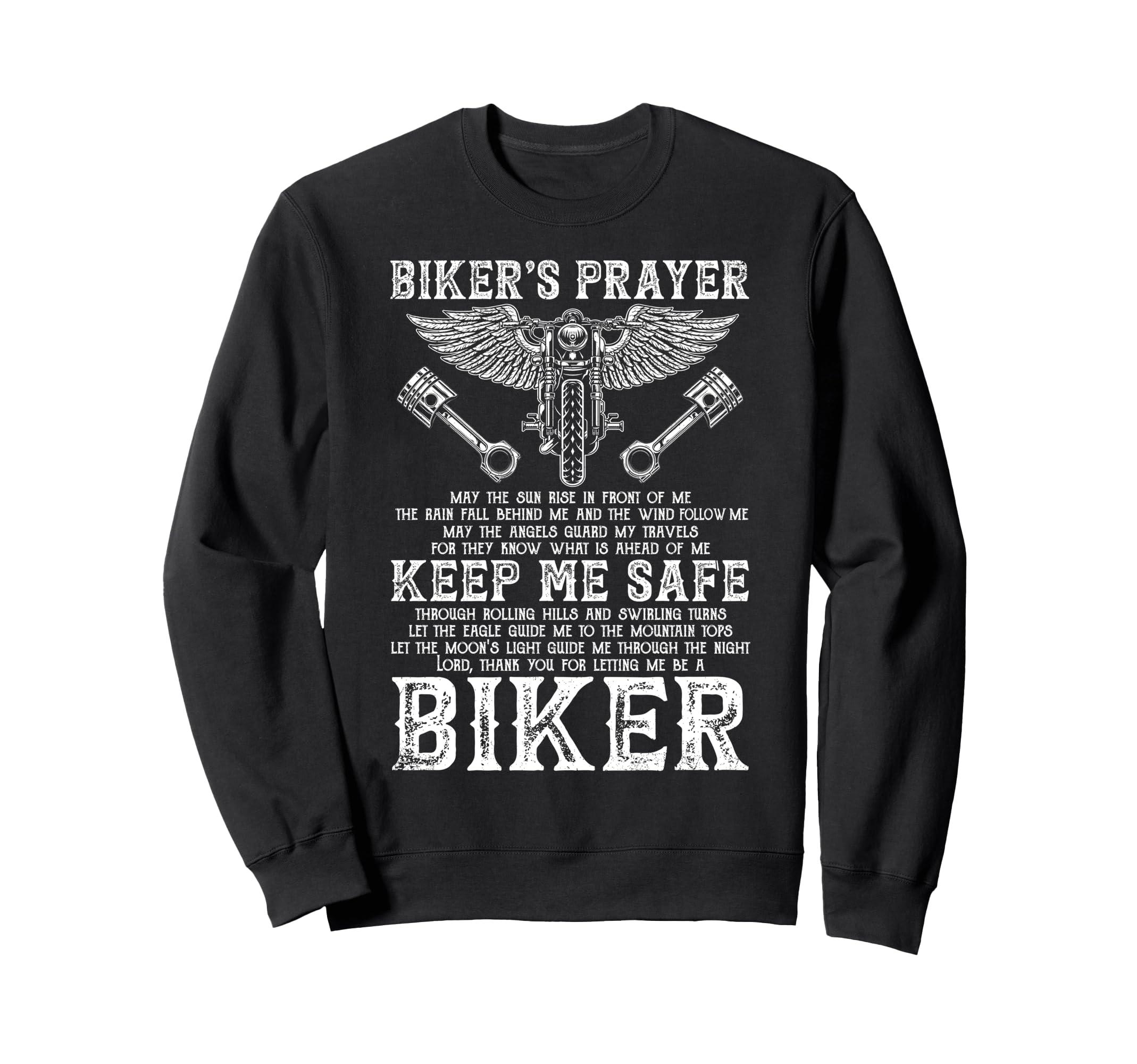 Motorcycle Biker Bikers Prayer Sweatshirt - Casual Everyday Wear Men Women - T-Shirt, Sweatshirt, Hoodie