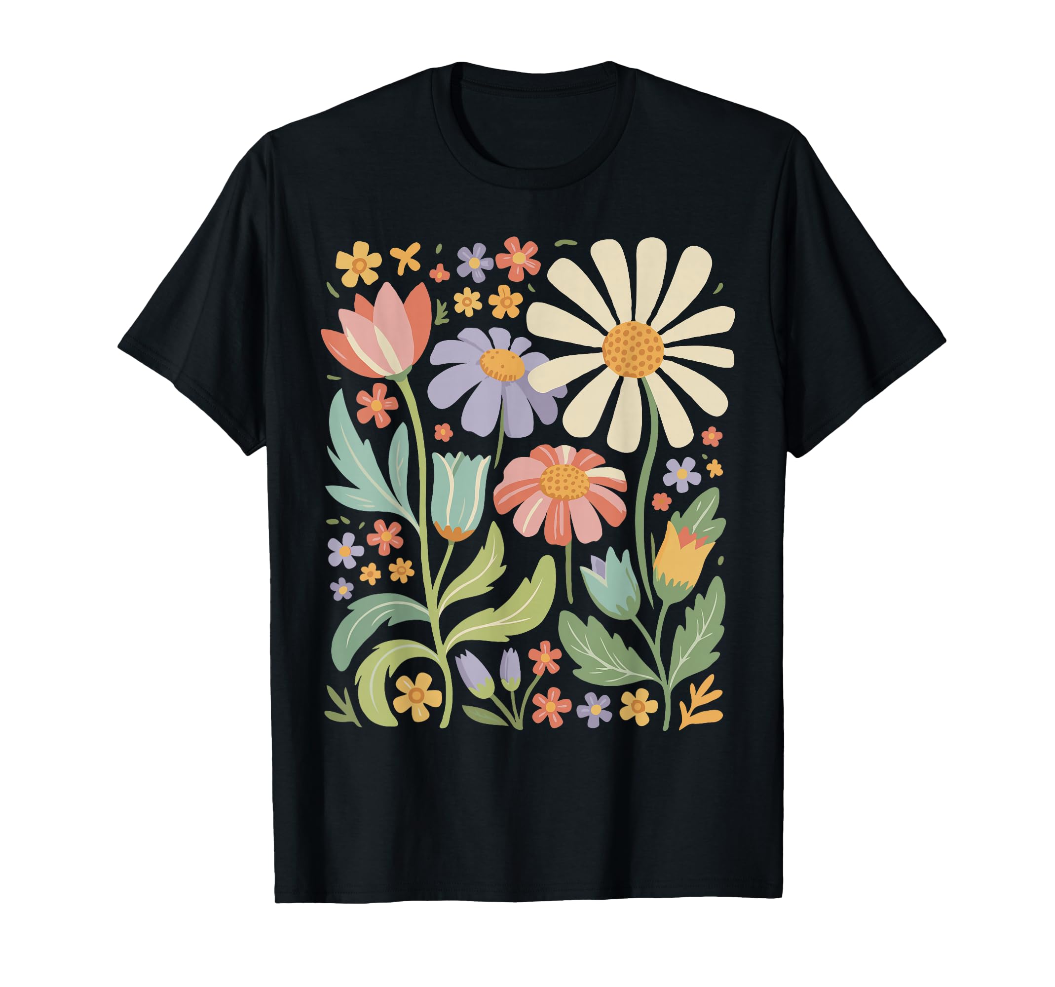 Wildflowers Flowers Pattern Summer T-Shirt - Minimalist Print for Adults - T-Shirt, Sweatshirt, Hoodie