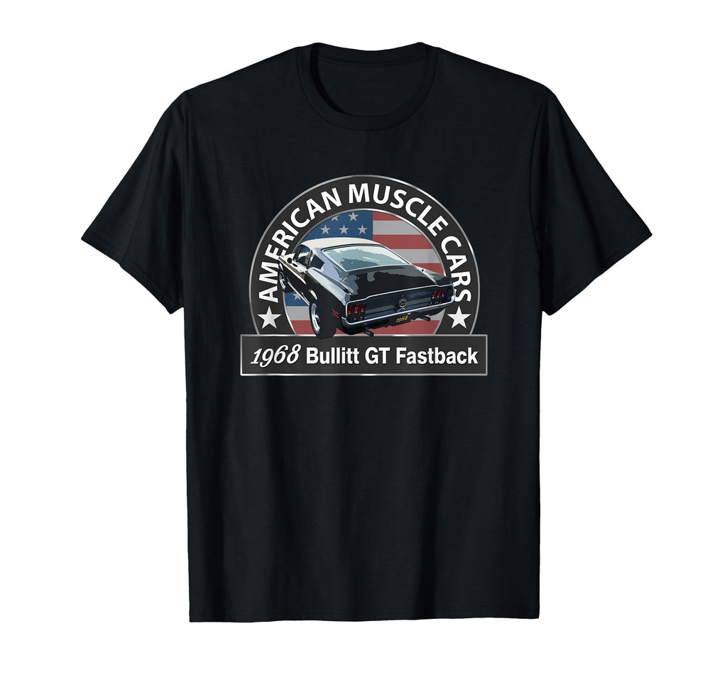 1968 Bullitt Gt Fastback American T-Shirt - Unique Graphic for Adults - T-Shirt, Sweatshirt, Hoodie