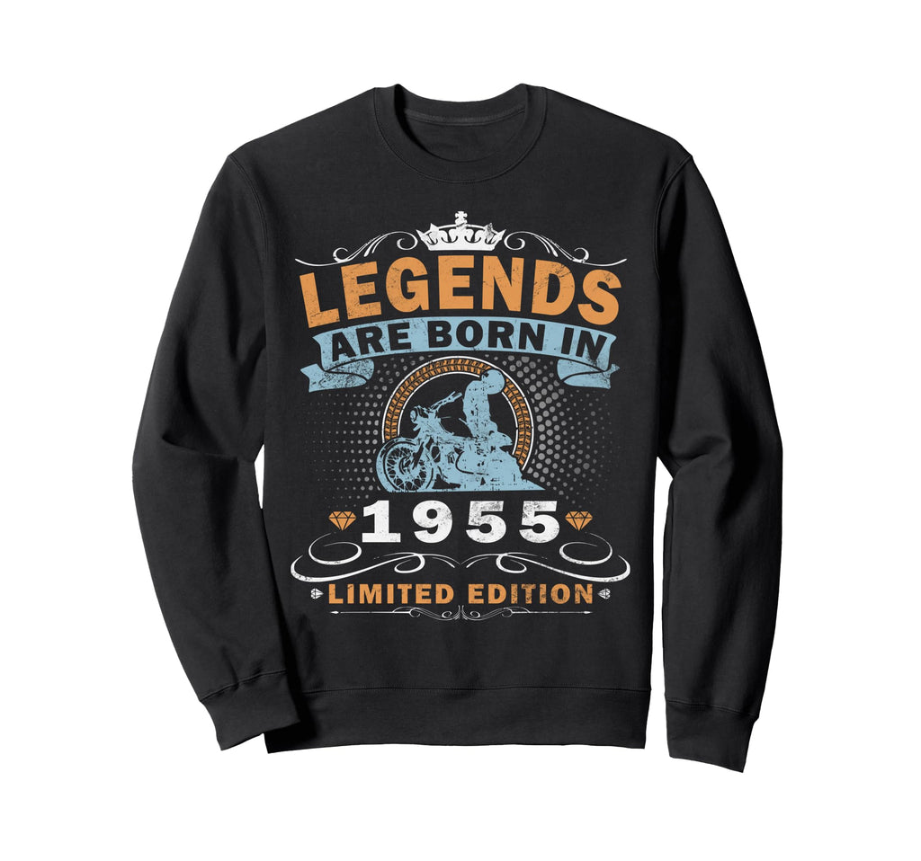 1955 Biker Motorcycle 70 Years Sweatshirt - Trendy Graphic Unisex - T-Shirt, Sweatshirt, Hoodie