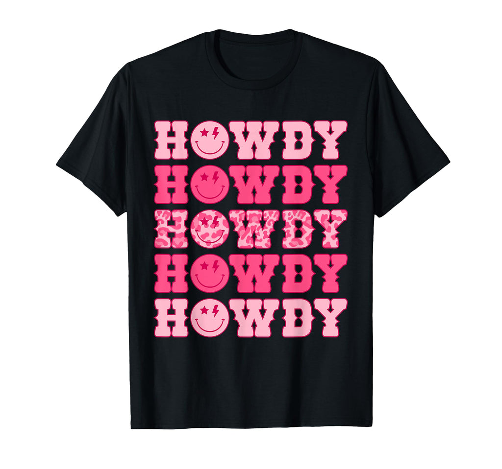 Howdy Smile Face Cowboy Cowgirl Western T-Shirt - Unique Graphic Men Women - T-Shirt, Sweatshirt, Hoodie
