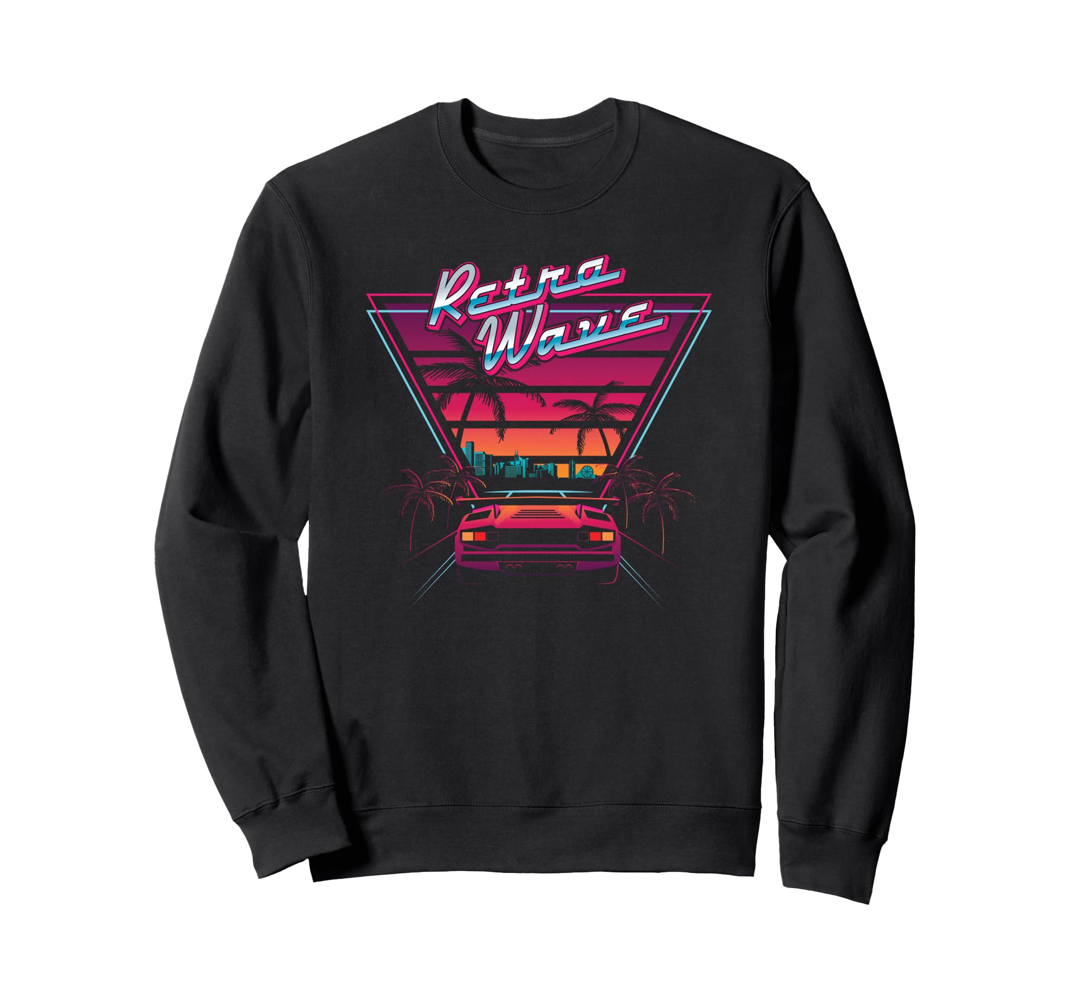 80S Retrowave Synthwave Love Wave Miami Sweatshirt - Unique Graphic Unisex - T-Shirt, Sweatshirt, Hoodie
