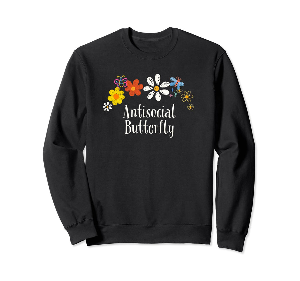 Floral Artwork Art Antisocial Sweatshirt - Aesthetic Graphic Unisex - T-Shirt, Sweatshirt, Hoodie