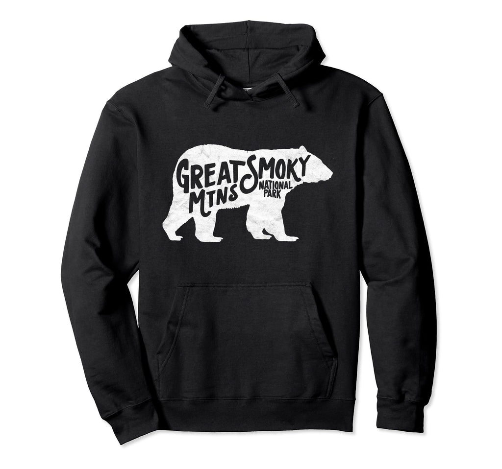 Smoky Mountains Black Bear Typography Hoodie - Novelty Apparel for Adults - T-Shirt, Sweatshirt, Hoodie