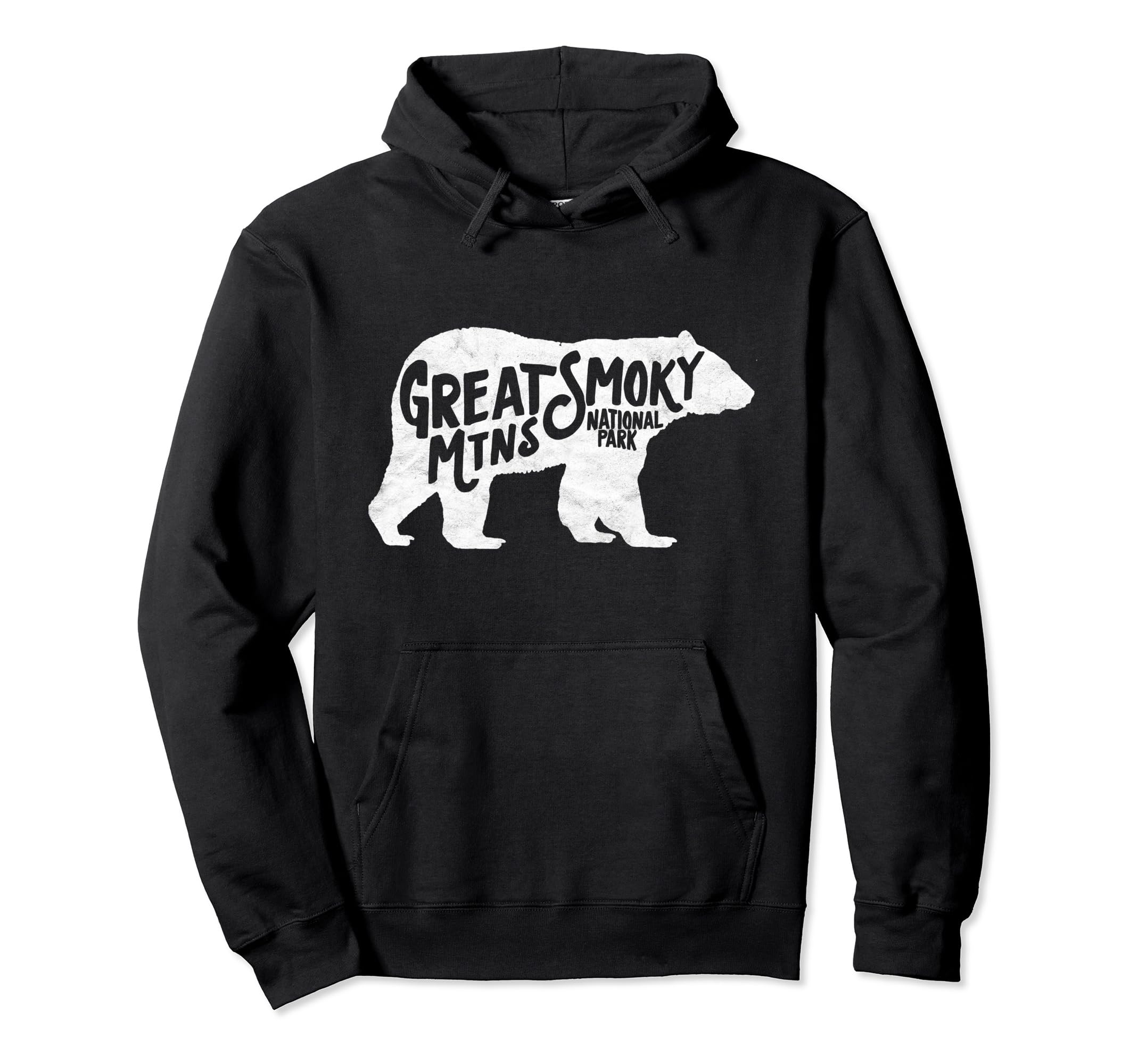 Smoky Mountains Black Bear Typography Hoodie - Novelty Apparel for Adults - T-Shirt, Sweatshirt, Hoodie