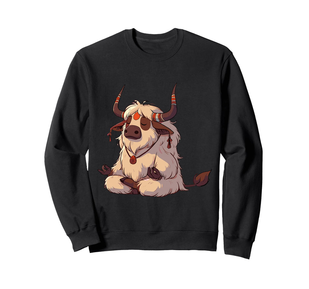 Meditation Yak Yoga Pose Sweatshirt - Fun Novelty Design Men Women - T-Shirt, Sweatshirt, Hoodie