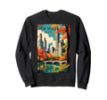 Manhattan New York Travel Modern Sweatshirt - Minimalist Print Men Women - T-Shirt, Sweatshirt, Hoodie