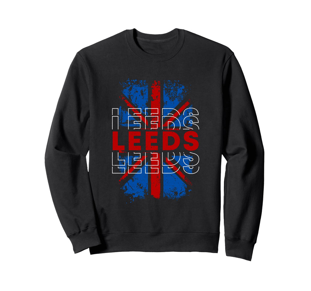 Leeds City Typography Grunge Uk Sweatshirt - Custom Art Print for Adults - T-Shirt, Sweatshirt, Hoodie