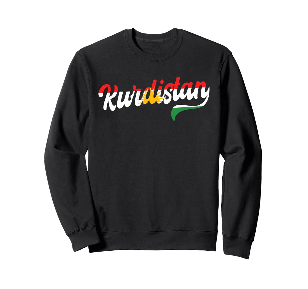 Kurdistan Script Kurdish Flag Sweatshirt - Streetwear Style for Adults - T-Shirt, Sweatshirt, Hoodie