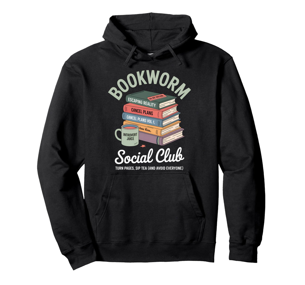 Bookworm Social Club Introvert Love Hoodie - Casual Everyday Wear Unisex - T-Shirt, Sweatshirt, Hoodie