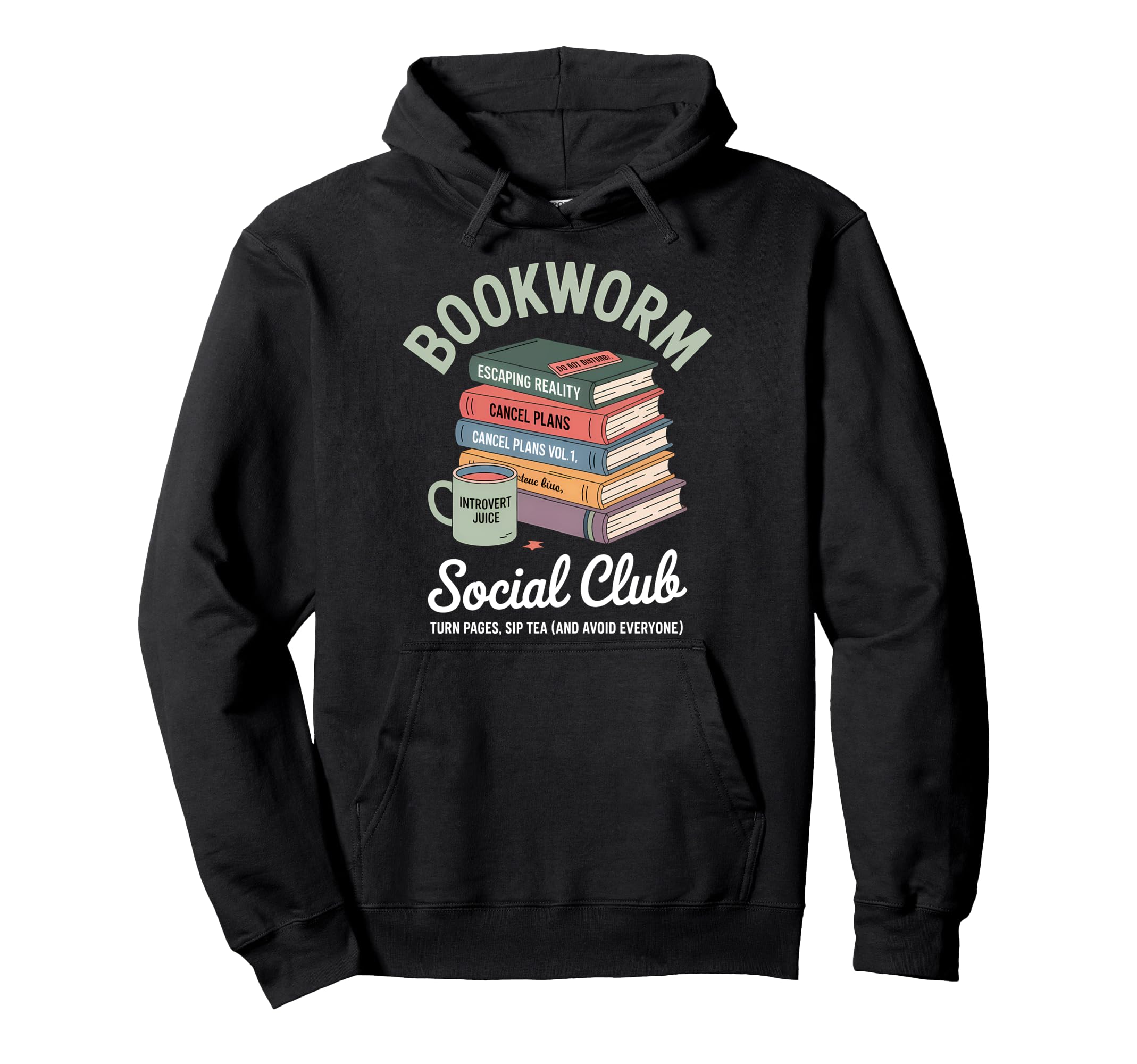 Bookworm Social Club Introvert Love Hoodie - Casual Everyday Wear Unisex - T-Shirt, Sweatshirt, Hoodie