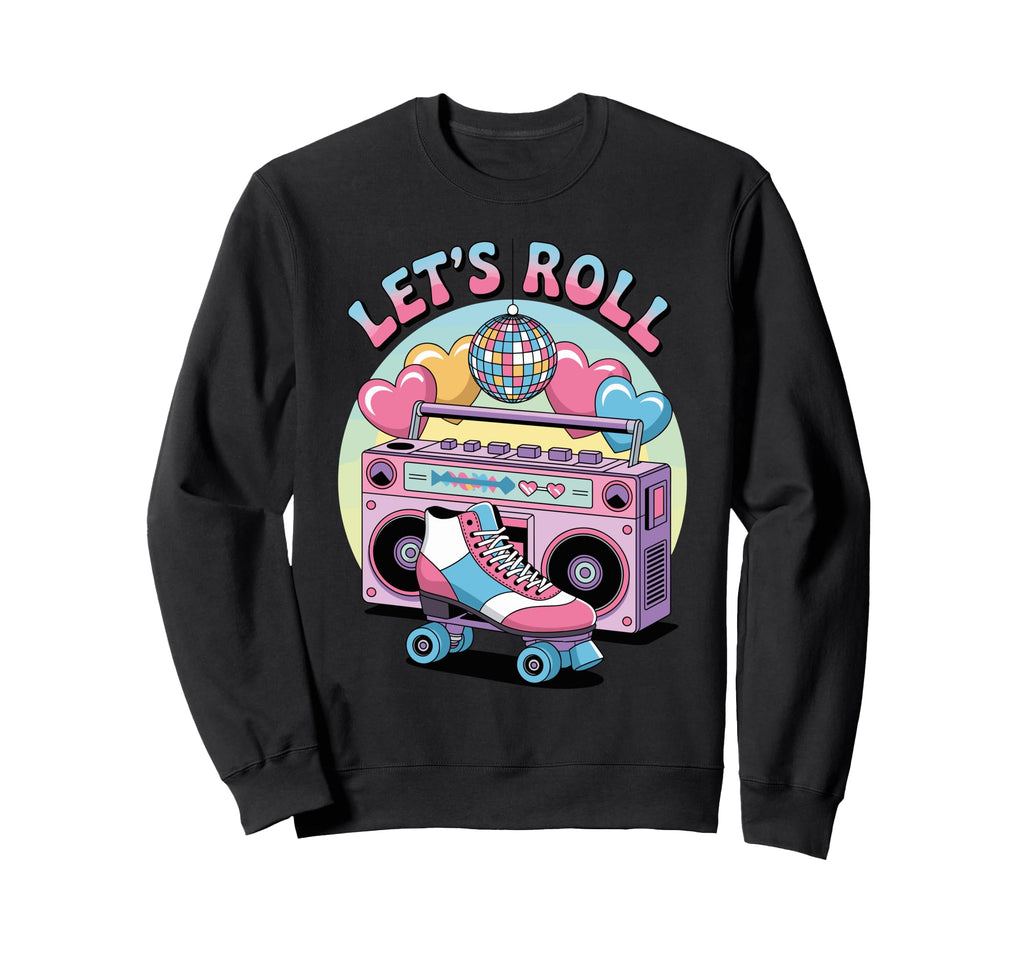 Funny 80S Roller Disco Boombox Skater Sweatshirt - Unique Graphic Unisex - T-Shirt, Sweatshirt, Hoodie