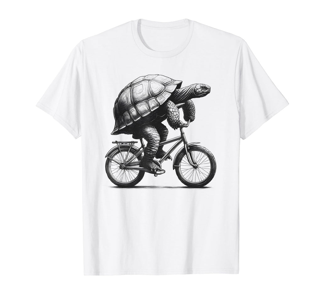 Turtle Riding Bike Biker Cycling T-Shirt - Aesthetic Graphic Men Women - T-Shirt, Sweatshirt, Hoodie