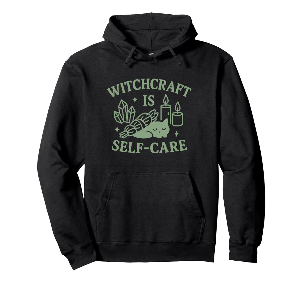 Witchcraft Is Self Care Funny Black Hoodie - Minimalist Print Men Women - T-Shirt, Sweatshirt, Hoodie