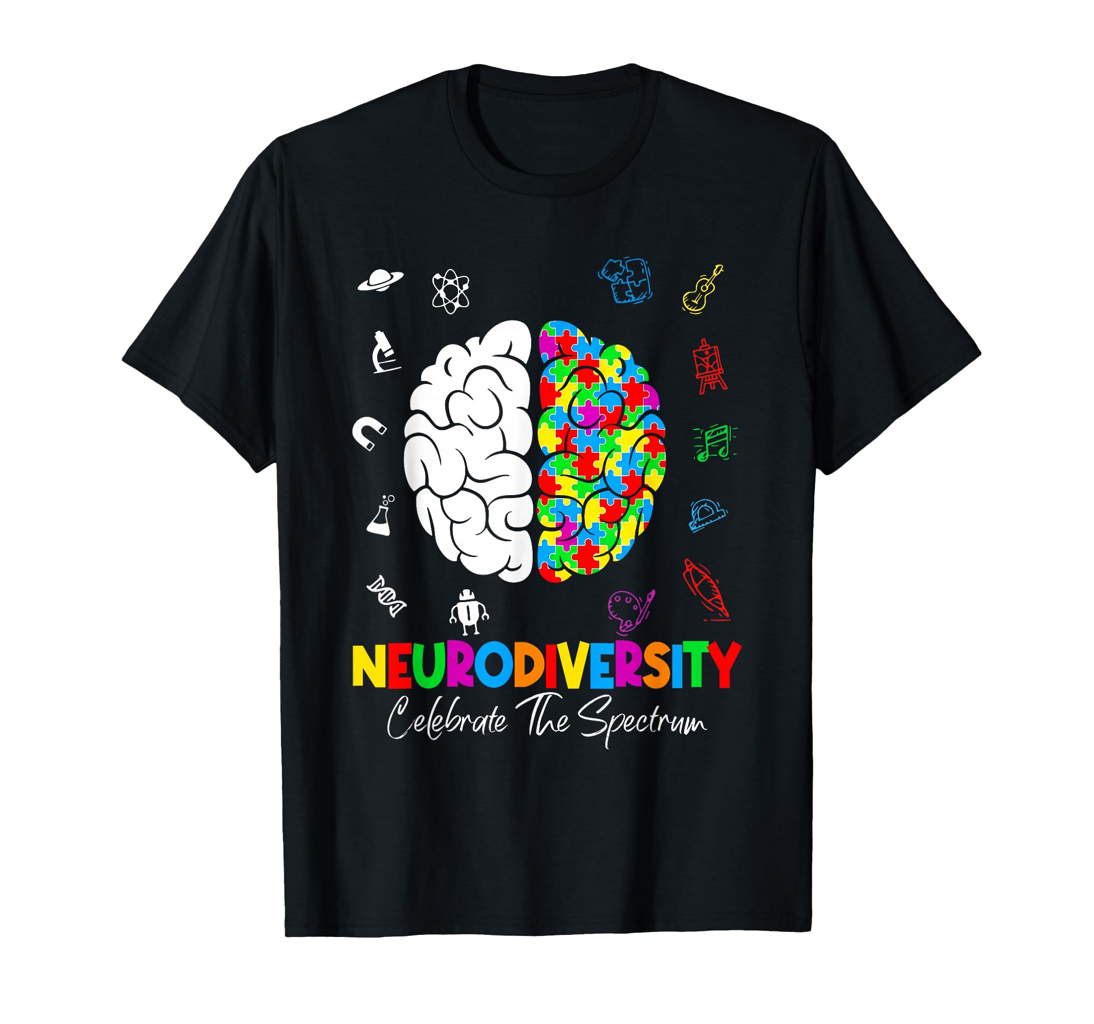 Neurodiversity Brain Autism Awareness T-Shirt - Novelty Apparel for Adults - T-Shirt, Sweatshirt, Hoodie