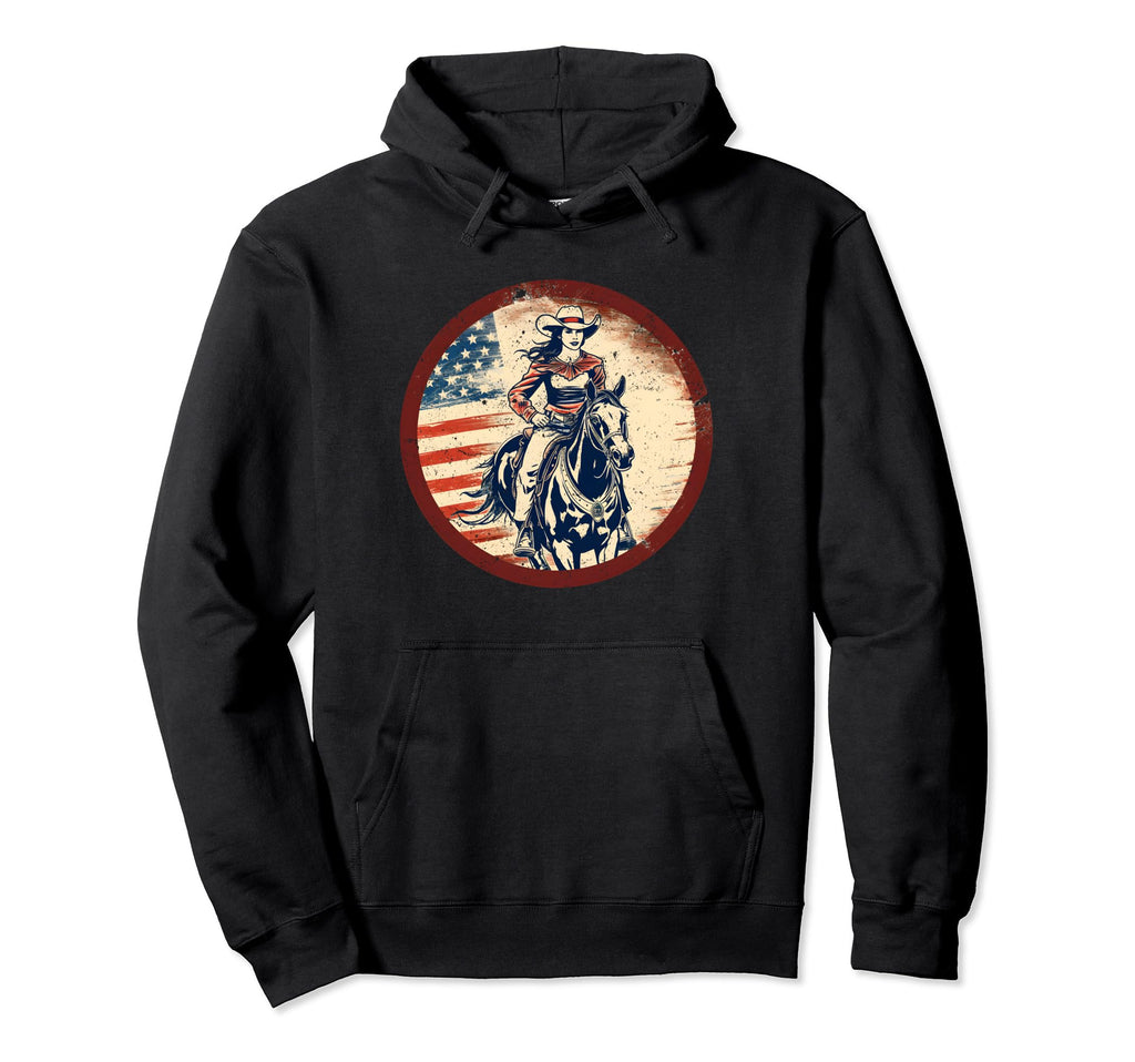 Horse Riding Farmer Western Cowboy Hoodie - Graphic Print Men Women - T-Shirt, Sweatshirt, Hoodie