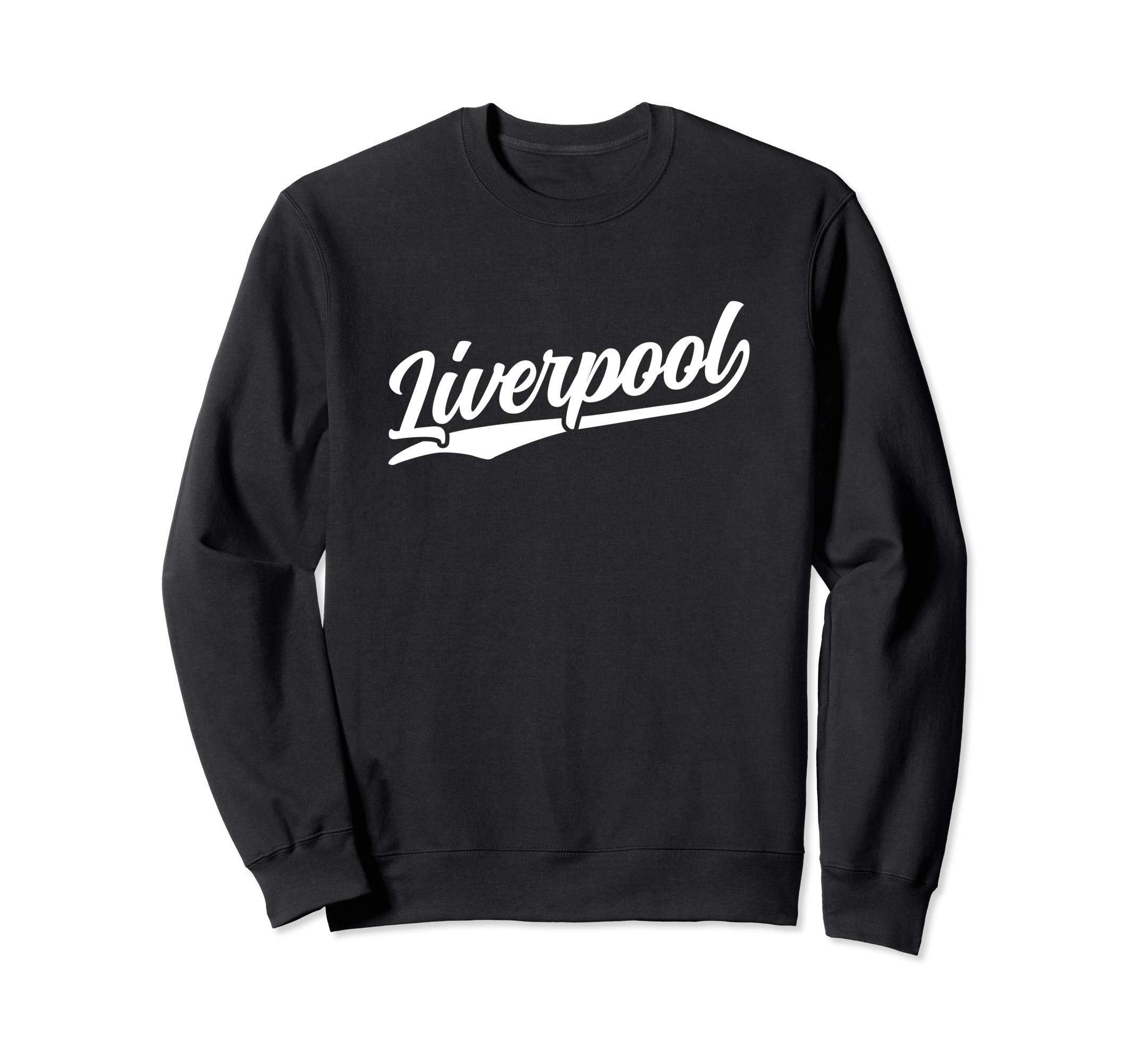 Liverpool England Cursive 1970S Sweatshirt - Aesthetic Graphic Men Women - T-Shirt, Sweatshirt, Hoodie