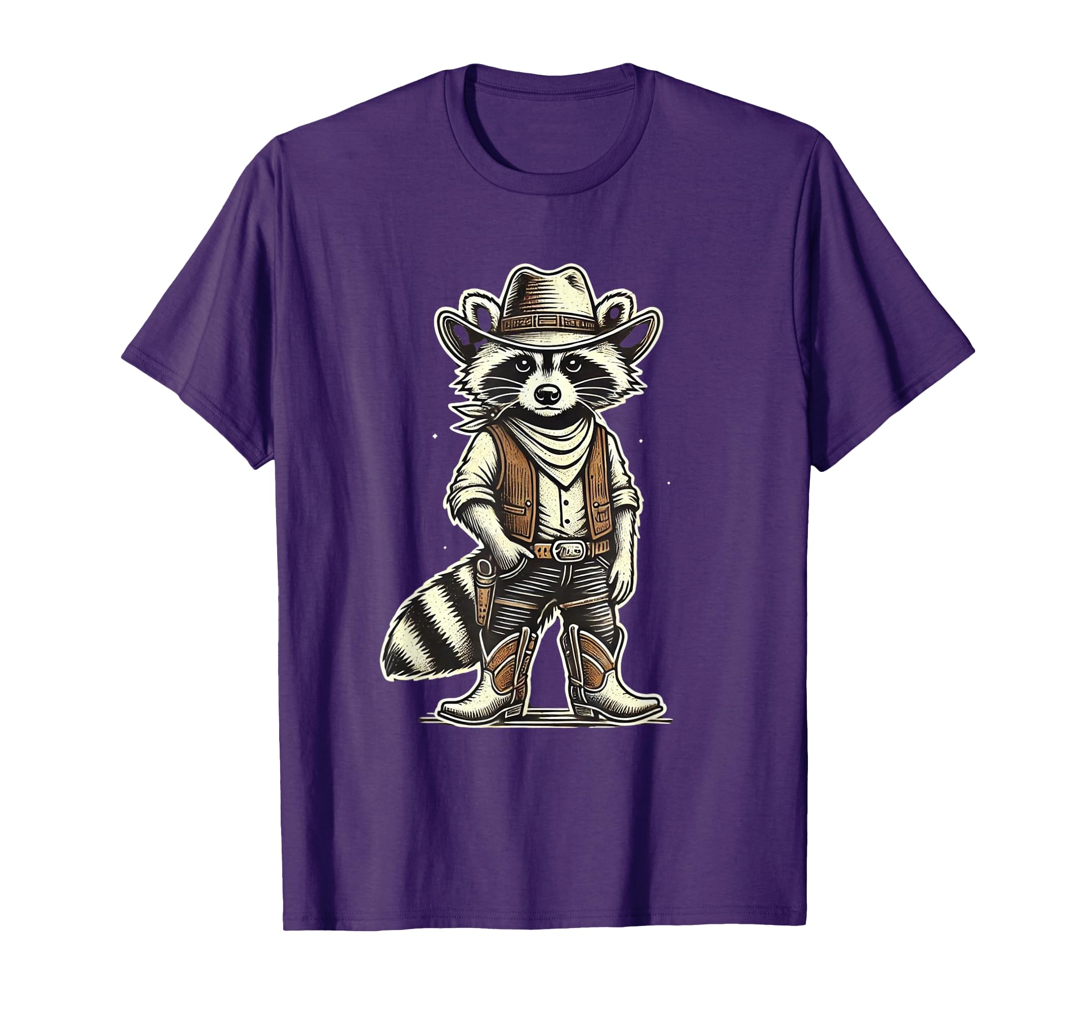 Raccoon Cowboy Cowgirl Racoons Country T-Shirt - Novelty Apparel Men Women - T-Shirt, Sweatshirt, Hoodie