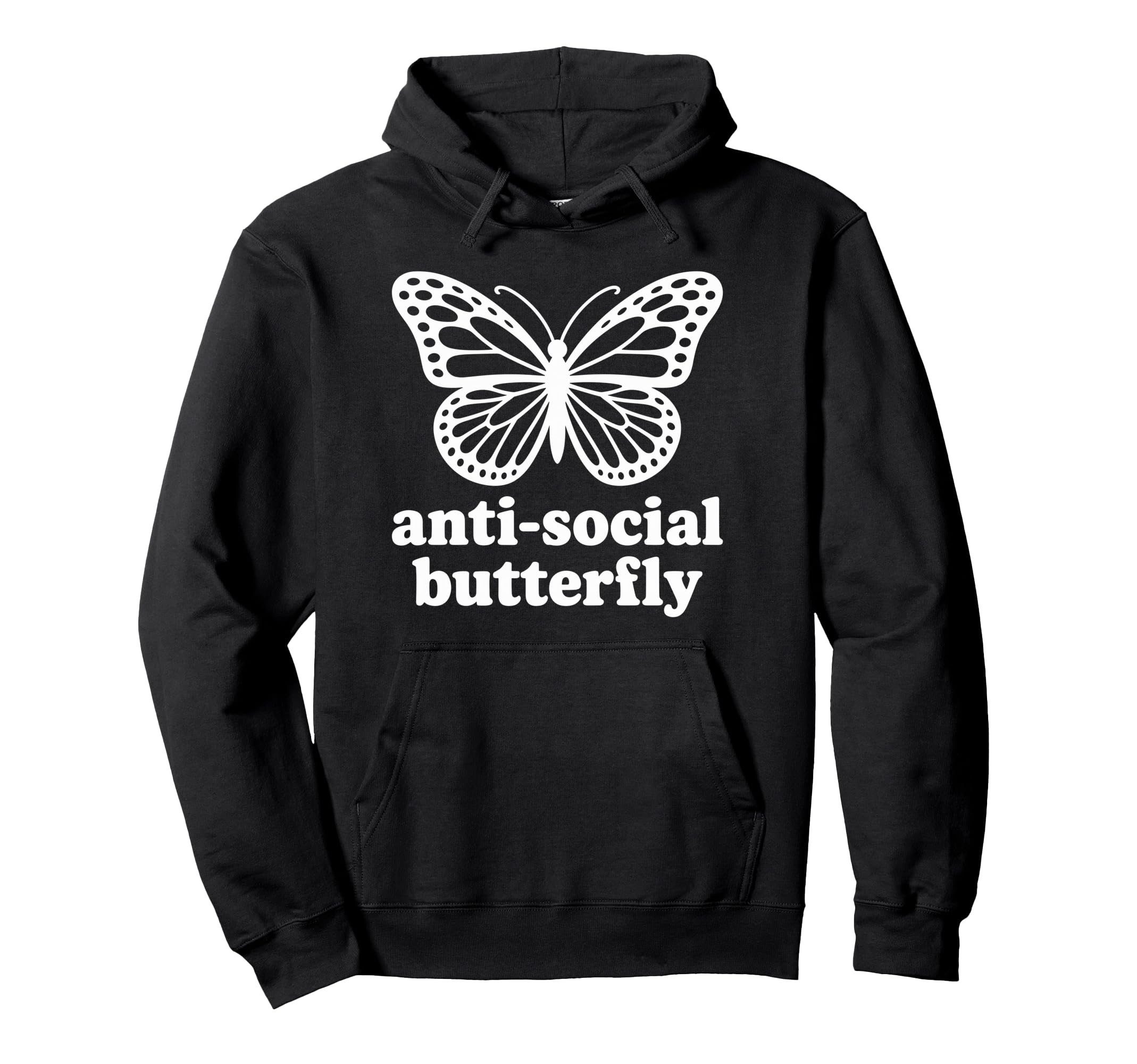 Antisocial Butterfly Funny Hoodie - Trendy Graphic for Adults - T-Shirt, Sweatshirt, Hoodie