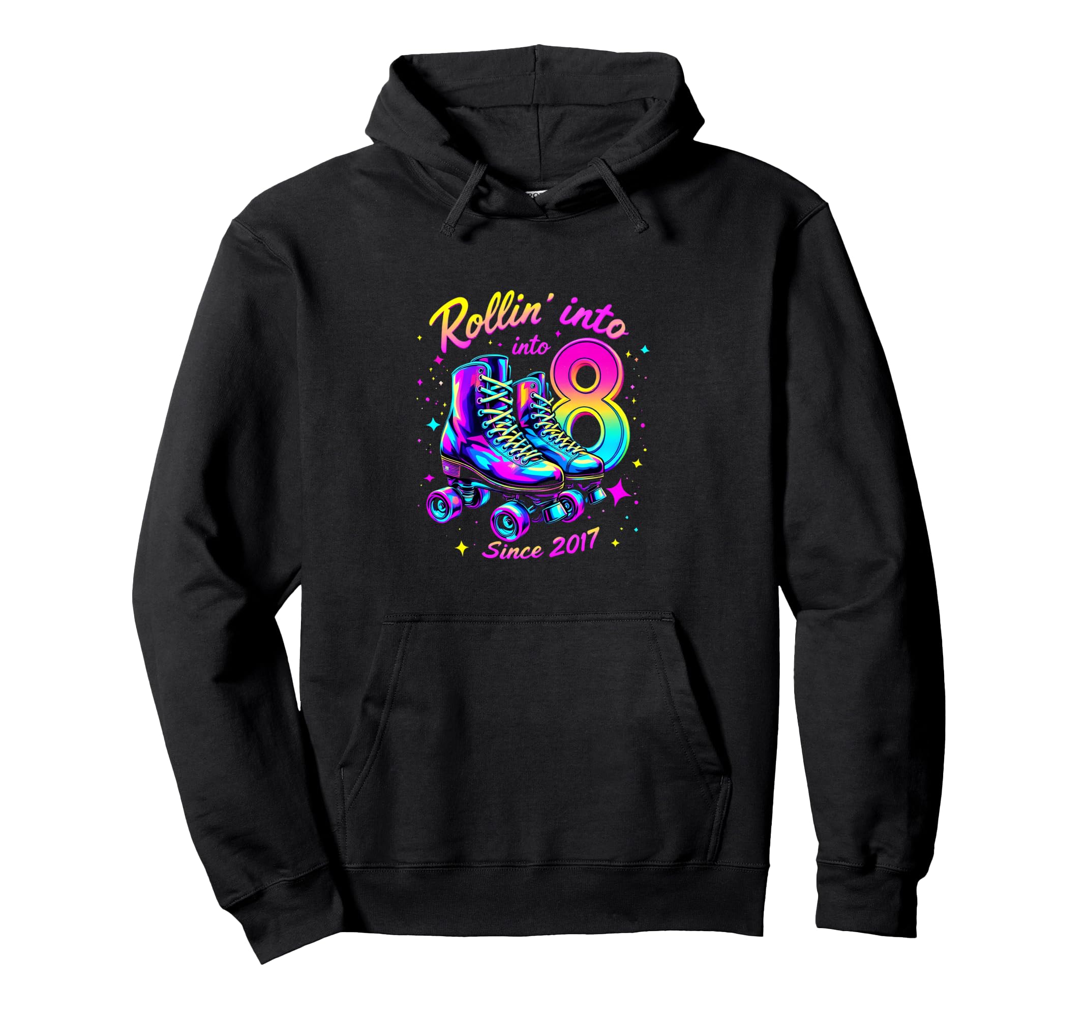 Roller Skates Awesome Since 2017 Hoodie - Aesthetic Graphic Unisex - T-Shirt, Sweatshirt, Hoodie
