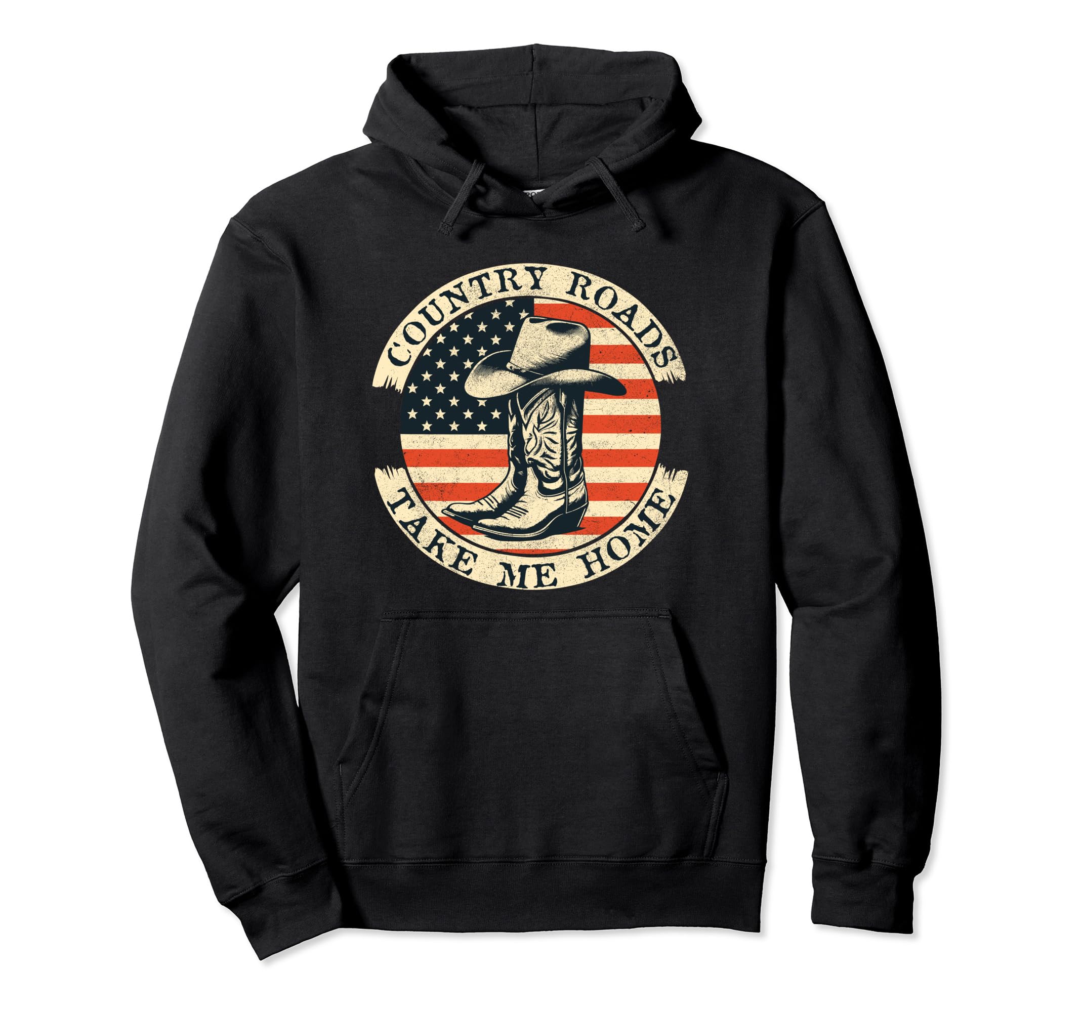 Country Roads Take Me Home Cowboy Hoodie - Aesthetic Graphic Unisex - T-Shirt, Sweatshirt, Hoodie