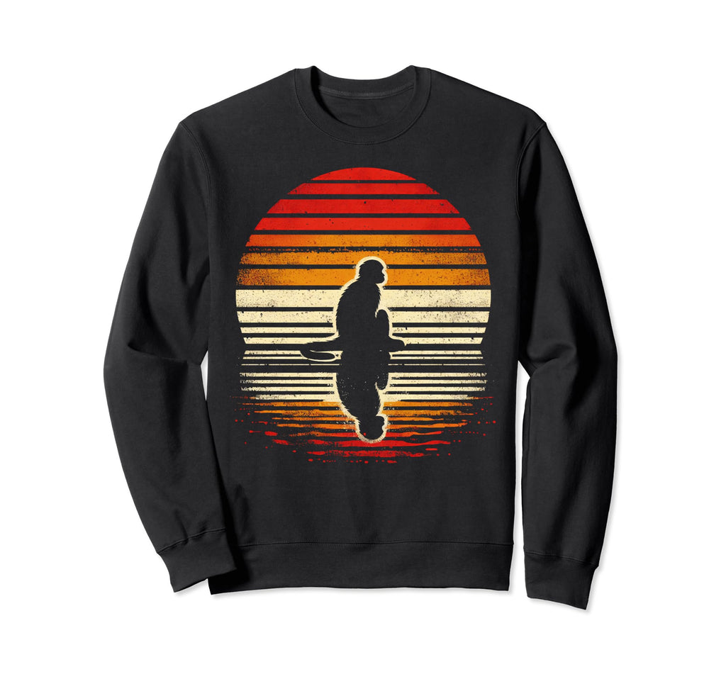 Capuchin Monkey Sunset Safari 70S Sweatshirt - Streetwear Style Unisex - T-Shirt, Sweatshirt, Hoodie