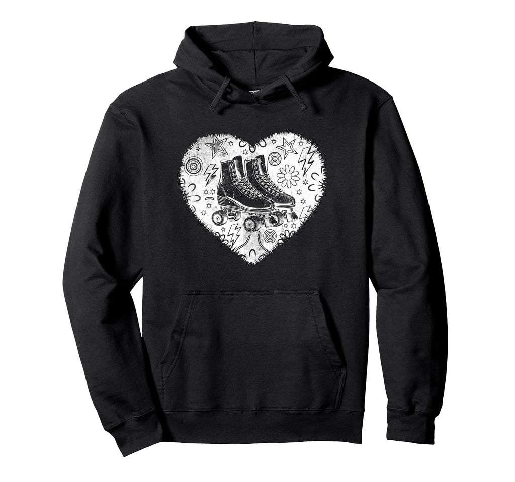 Roller Skating Heart Grunge Street Hoodie - Streetwear Style for Adults - T-Shirt, Sweatshirt, Hoodie