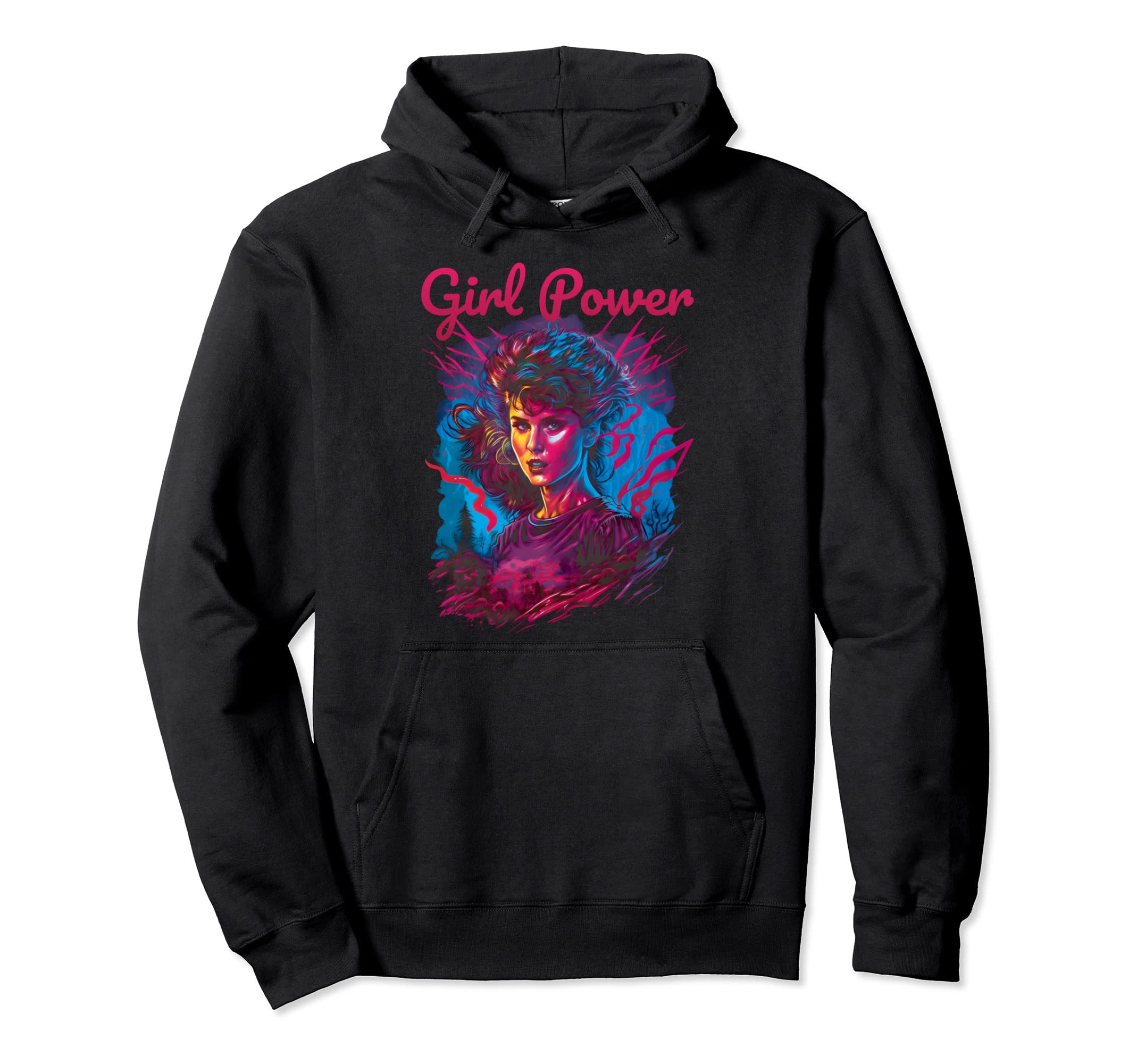 Synthwave Power 80S Hoodie - Custom Art Print Unisex - T-Shirt, Sweatshirt, Hoodie