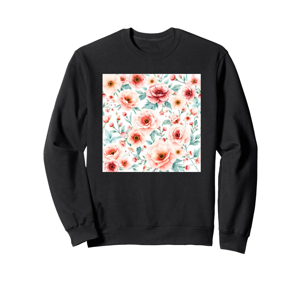 Aesthetic Watercolor Flowers Sweatshirt - Custom Art Print Men Women - T-Shirt, Sweatshirt, Hoodie
