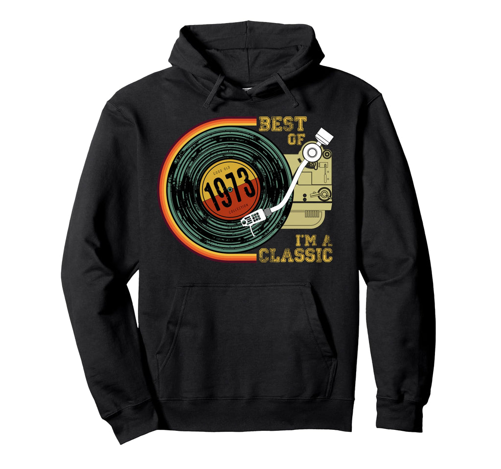 1973 Im 48Th Birthday Vinyl Hoodie - Graphic Print for Adults - T-Shirt, Sweatshirt, Hoodie