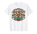 Turquoise Cowhide Howdy Cowgirl Bow T-Shirt - Fun Novelty Design Unisex - T-Shirt, Sweatshirt, Hoodie