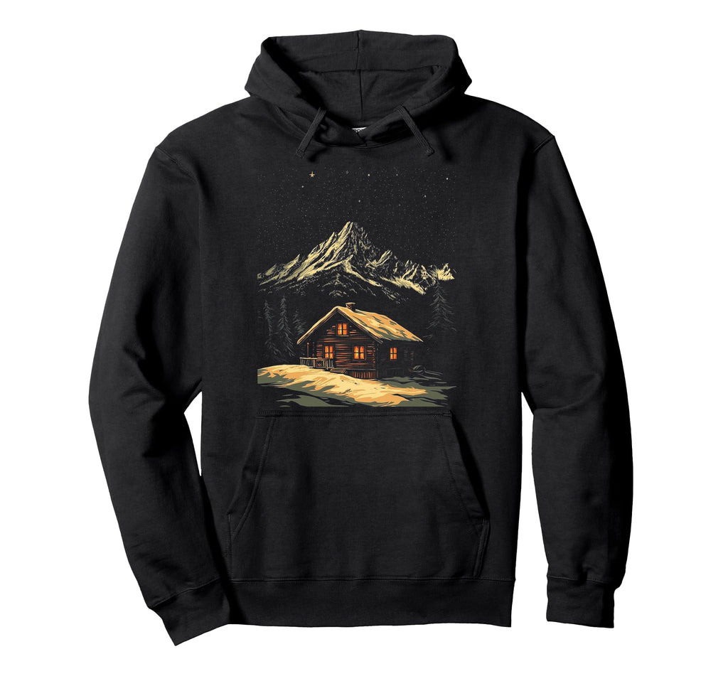 Alpine Cabin Hoodie - Unique Graphic Men Women - T-Shirt, Sweatshirt, Hoodie