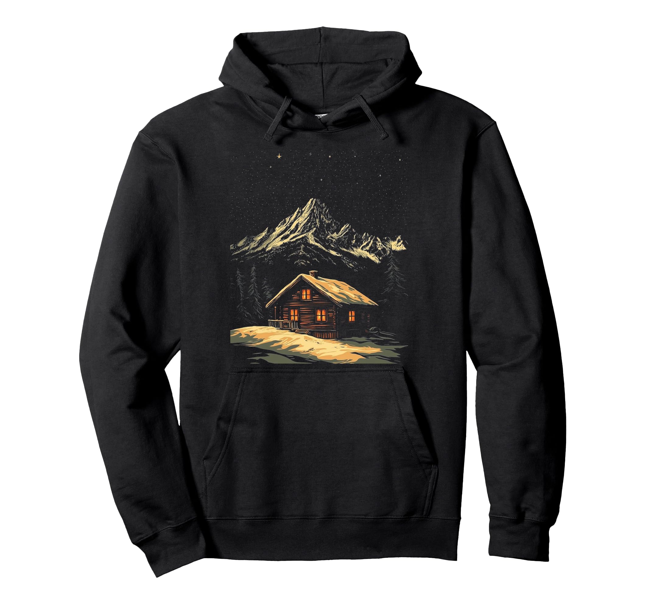 Alpine Cabin Hoodie - Unique Graphic Men Women - T-Shirt, Sweatshirt, Hoodie