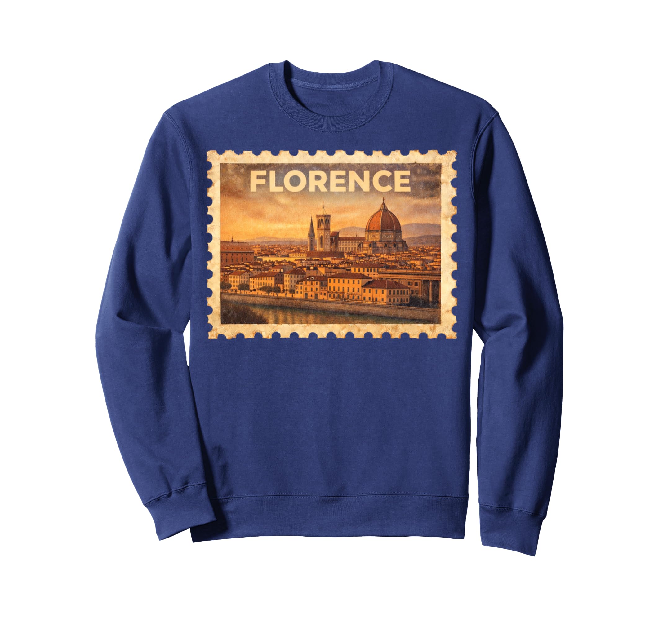Florence Travel Stamp Art Sweatshirt - Graphic Print Unisex - T-Shirt, Sweatshirt, Hoodie