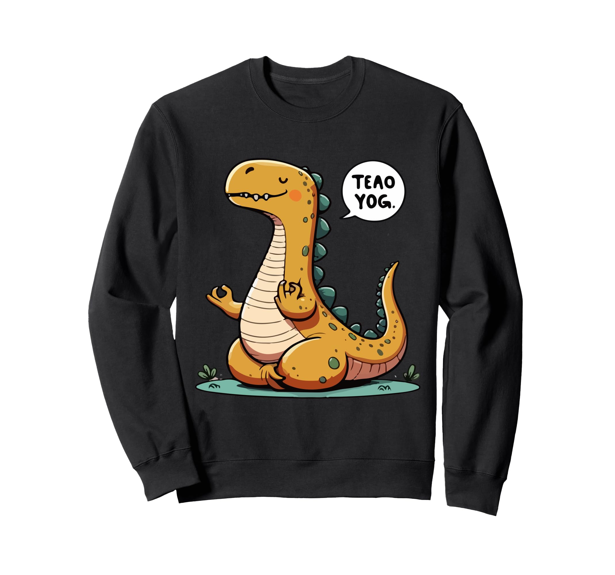 Meditation Dinosaur Yoga Pose Sweatshirt - Trendy Graphic for Adults - T-Shirt, Sweatshirt, Hoodie