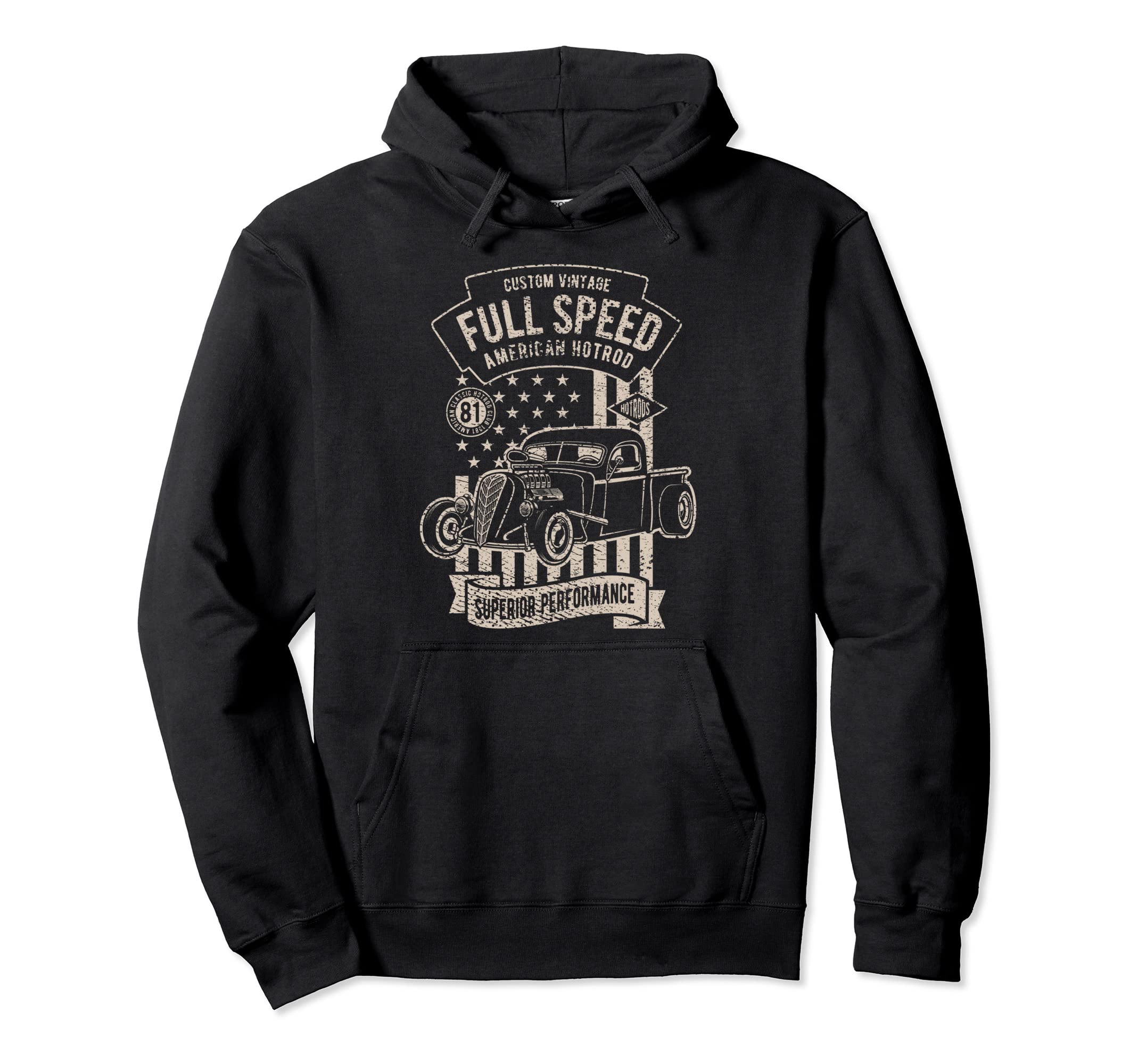 Hot Rod Garage Car Hoodie - Fun Novelty Design Men Women - T-Shirt, Sweatshirt, Hoodie