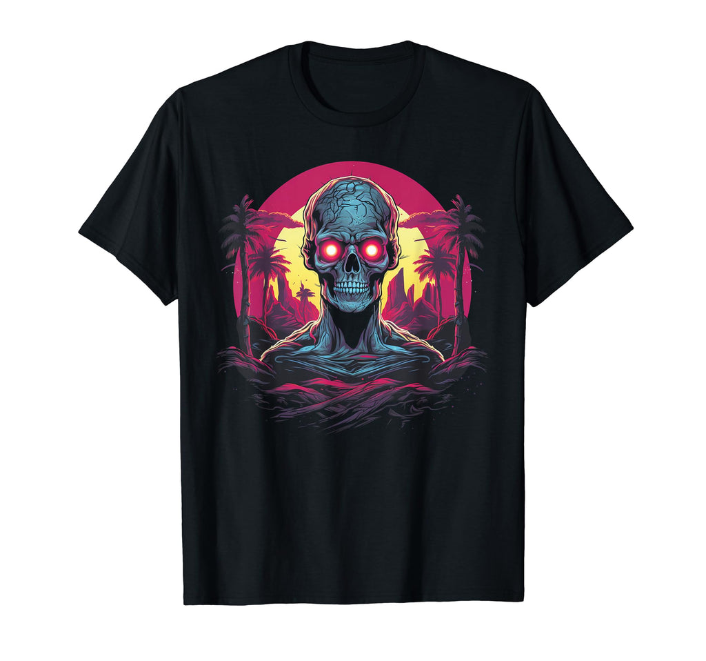 Skull Vaporwave Retrowave Aesthetic T-Shirt - Minimalist Print Unisex - T-Shirt, Sweatshirt, Hoodie