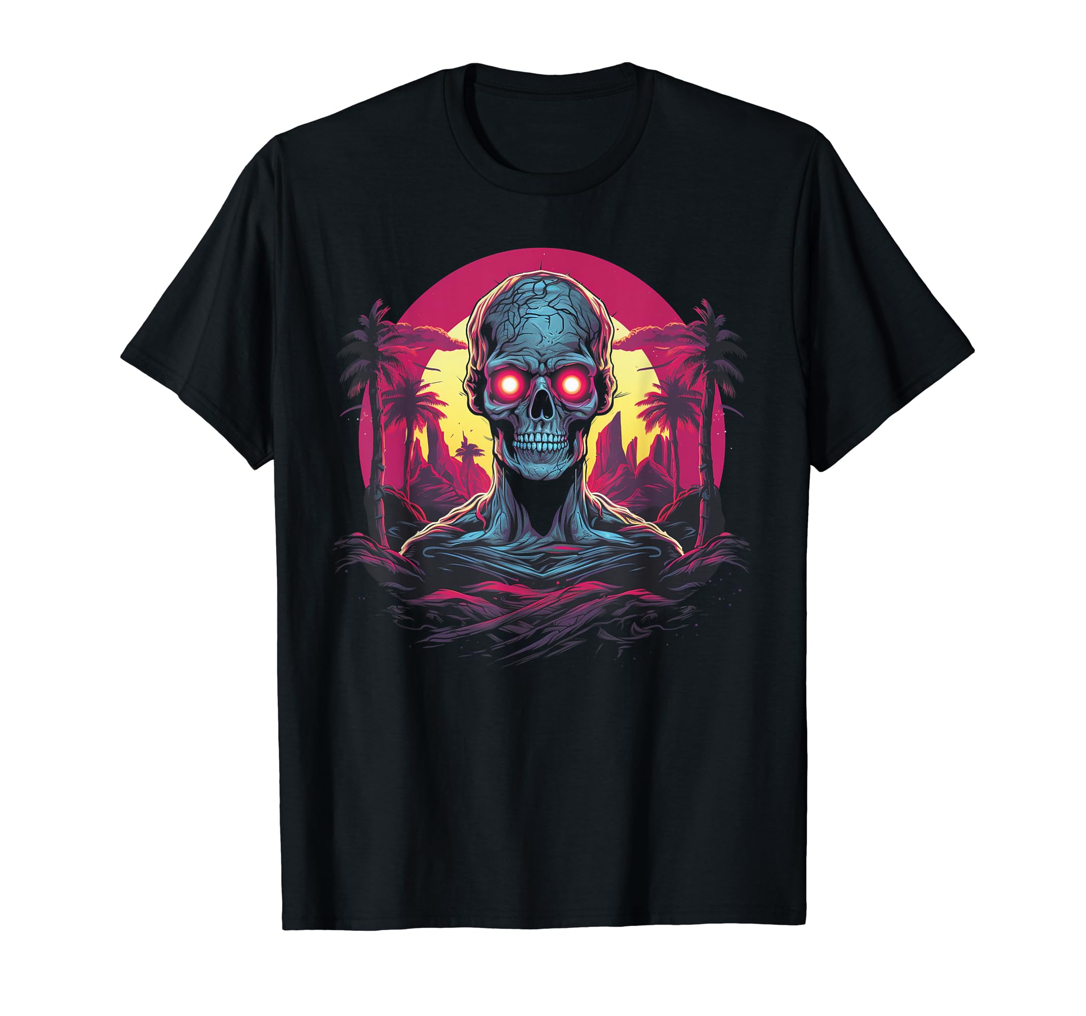 Skull Vaporwave Retrowave Aesthetic T-Shirt - Minimalist Print Unisex - T-Shirt, Sweatshirt, Hoodie