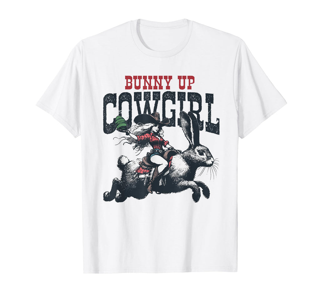 Bunny Up Cowgirl Animal Cowboy Rabbit T-Shirt - Minimalist Print Men Women - T-Shirt, Sweatshirt, Hoodie