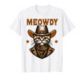 Meowdy Funny Cat Wearing Cowboy Hat T-Shirt - Custom Art Print for Adults - T-Shirt, Sweatshirt, Hoodie