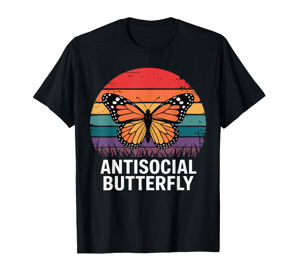 Antisocial Butterfly Monarch Sunset T-Shirt - Graphic Print for Adults - T-Shirt, Sweatshirt, Hoodie