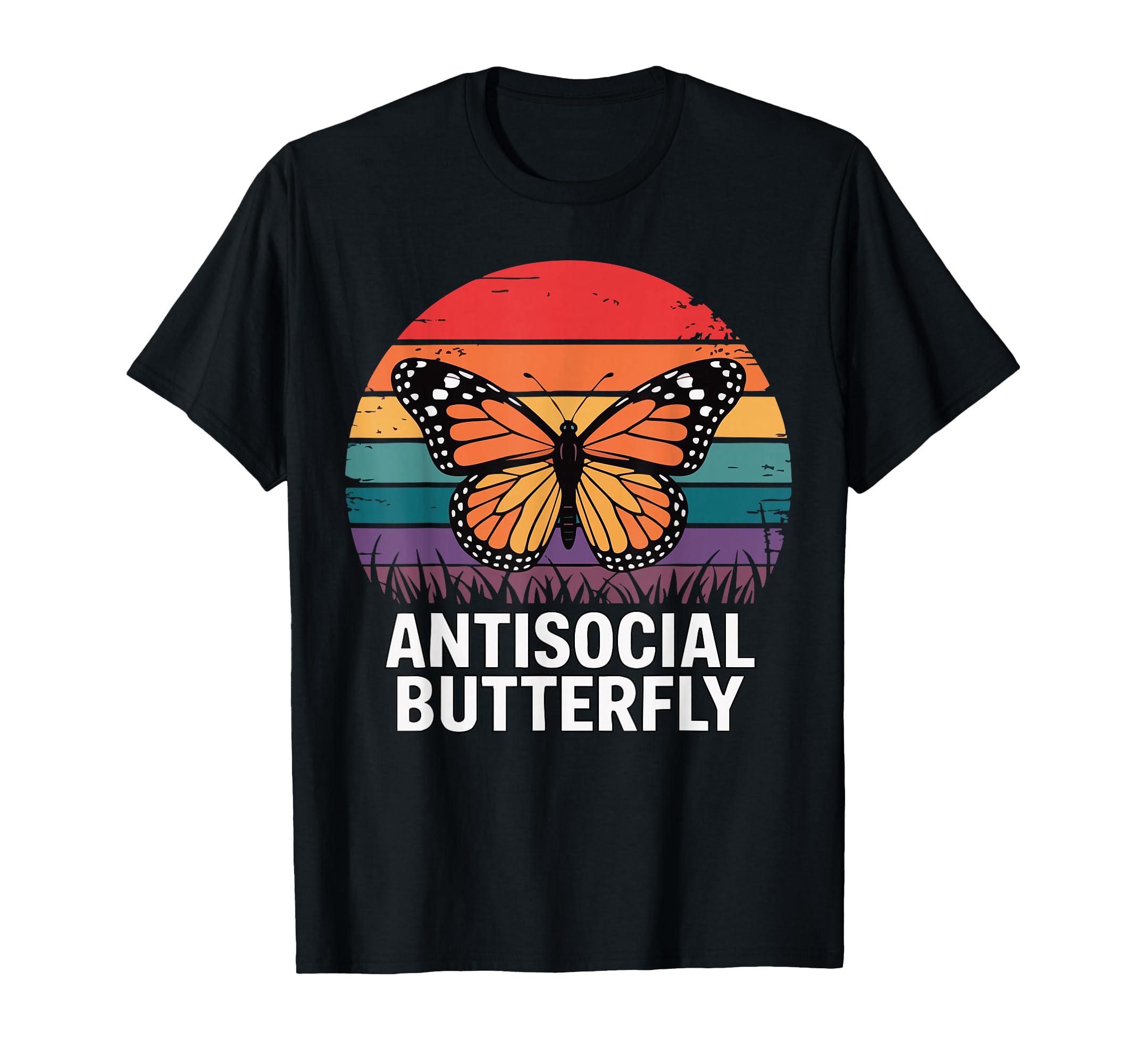 Antisocial Butterfly Monarch Sunset T-Shirt - Graphic Print for Adults - T-Shirt, Sweatshirt, Hoodie