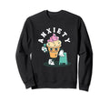 Anxiety Ice Cream Funny Mental Health Sweatshirt - Minimalist Print Unisex - T-Shirt, Sweatshirt, Hoodie