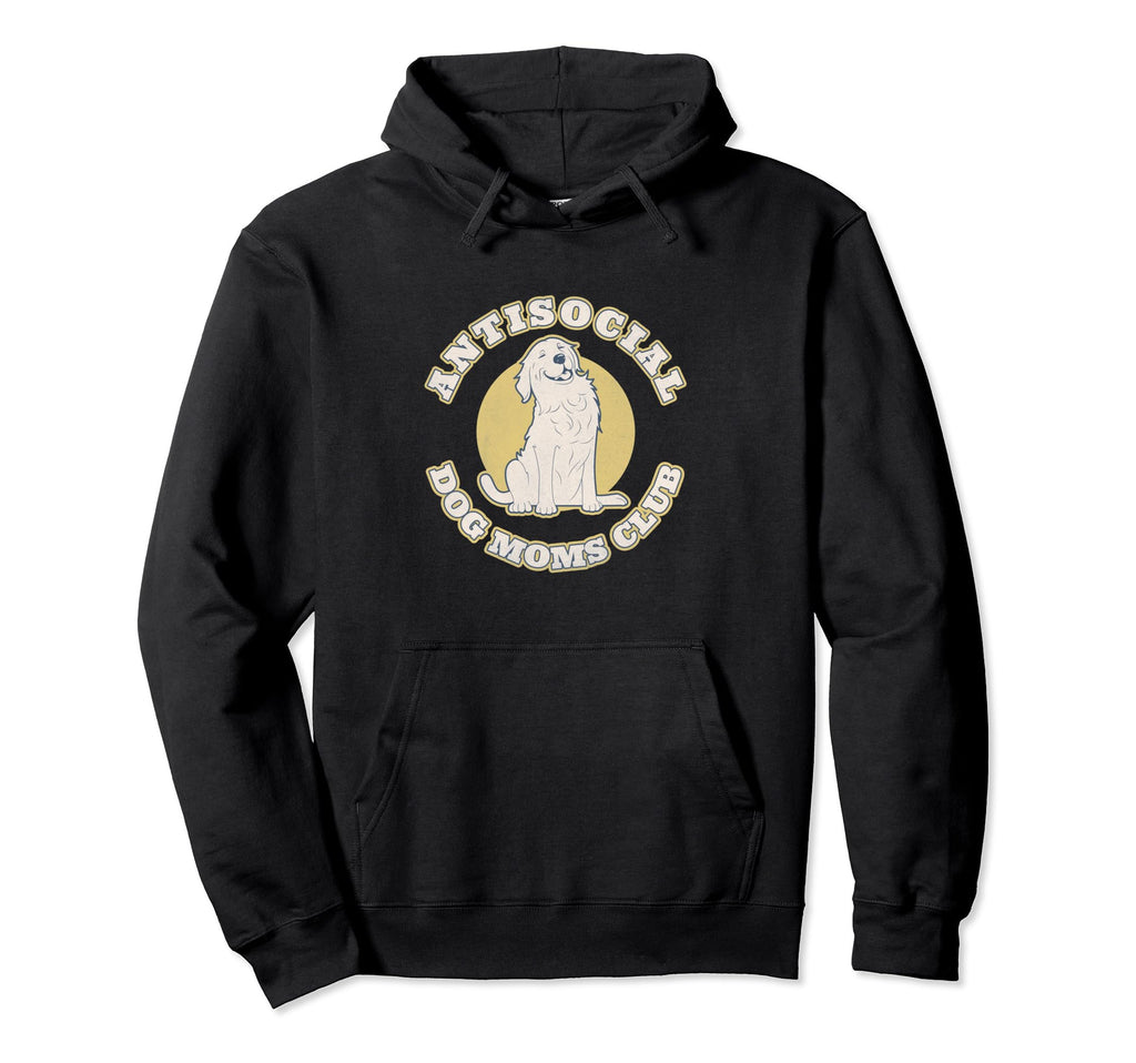 Antisocial Dog Moms Club Funny Hoodie - Minimalist Print for Adults - T-Shirt, Sweatshirt, Hoodie