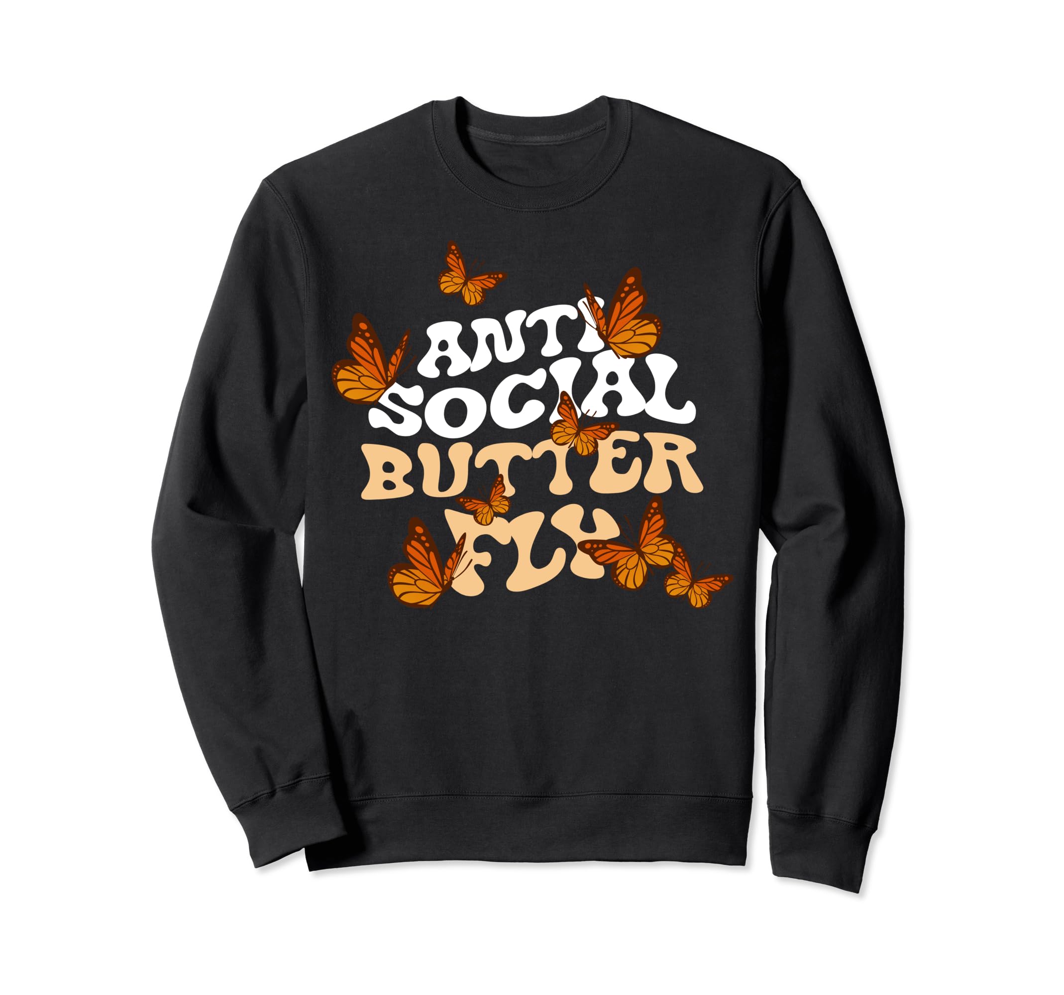 Antisocial Butterfly Butterflies Sweatshirt - Minimalist Print Men Women - T-Shirt, Sweatshirt, Hoodie